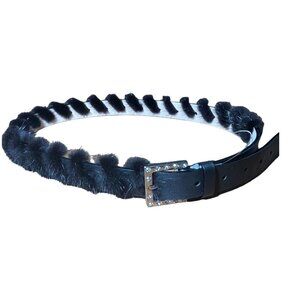 Garuglieri black faux fur belt